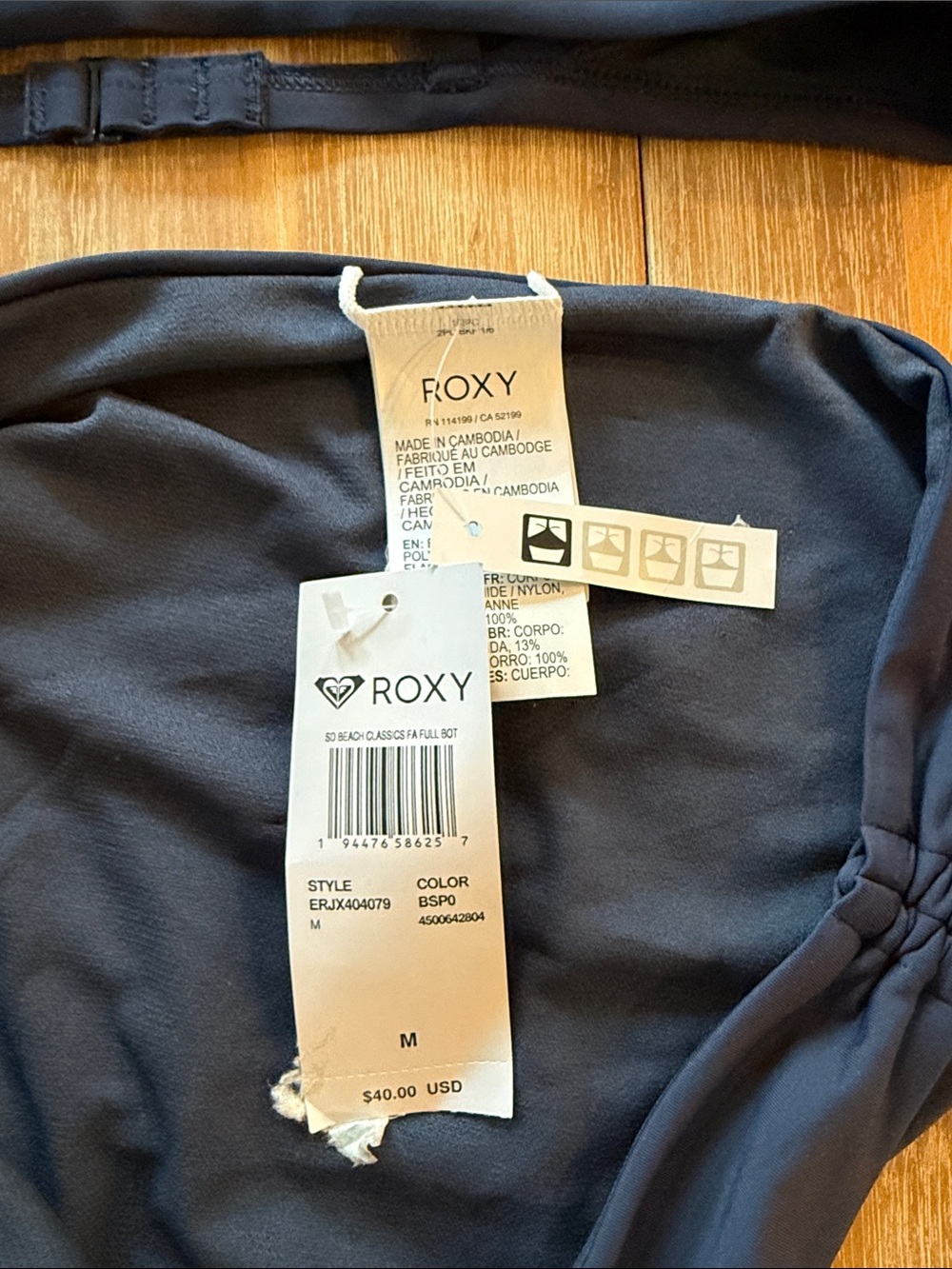 Roxy Navy Triangle Bikini Set - Picture 2 of 2